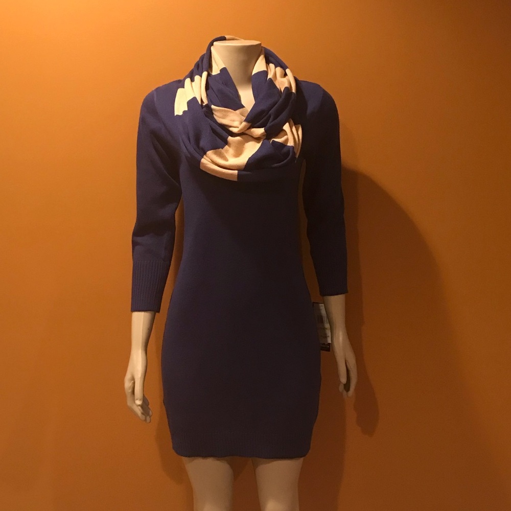 Sequin Hearts Sweater Dress and Infinity Scarf